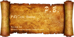 Pécs Bene névjegykártya